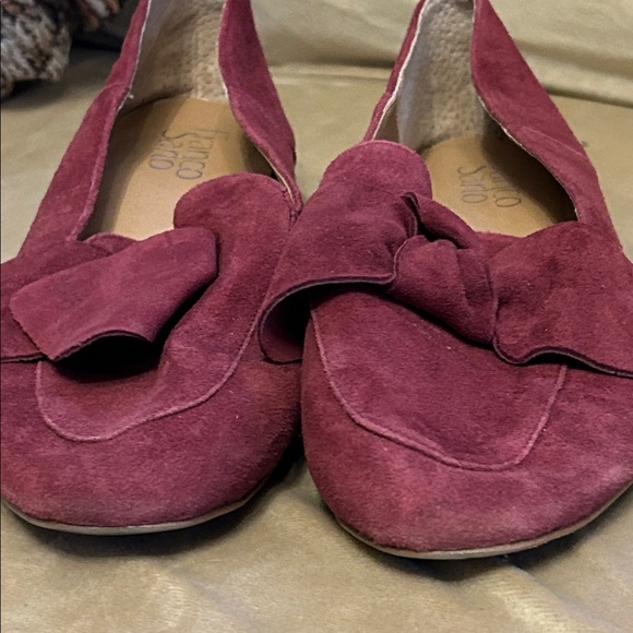 Suede Bow Loafers in Burgundy - Picture 8 of 8